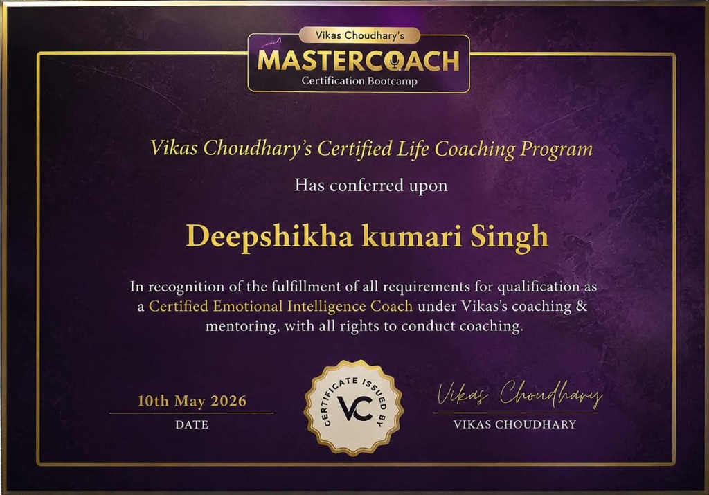 MasterCoach Certified Life Coaching Program Certificate
